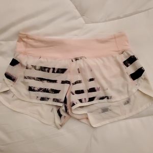Lululemon Pink and White Shorts